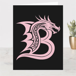 Draak gestileerde letter B, drakenalfabet, monogra Kaart
