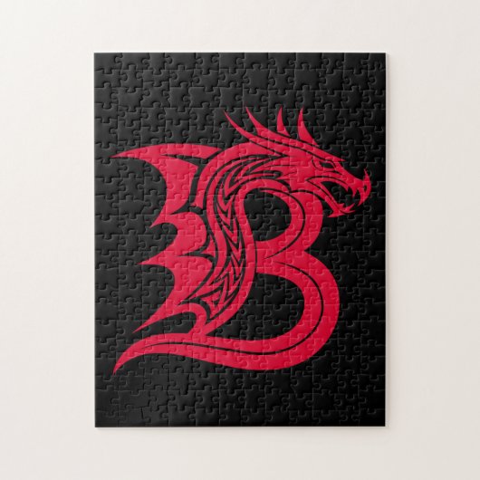 Draak gestileerde letter B, drakenalfabet, monogra Legpuzzel (Verticaal)
