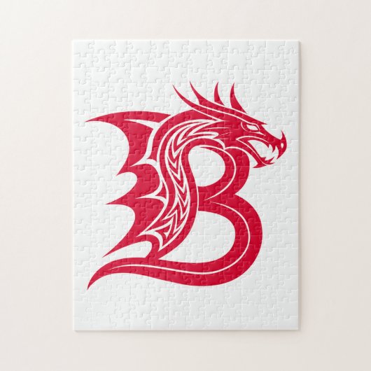 Draak gestileerde letter B, drakenalfabet, monogra Legpuzzel (Verticaal)