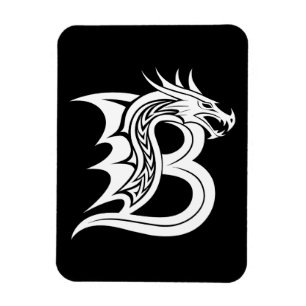 Draak gestileerde letter B, drakenalfabet, monogra Magneet
