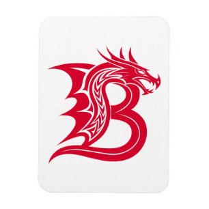 Draak gestileerde letter B, drakenalfabet, monogra Magneet