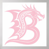 Draak gestileerde letter B, drakenalfabet, monogra Poster (Voorkant)