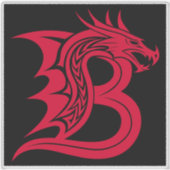Draak gestileerde letter B, drakenalfabet, monogra Sticker (Voorkant)