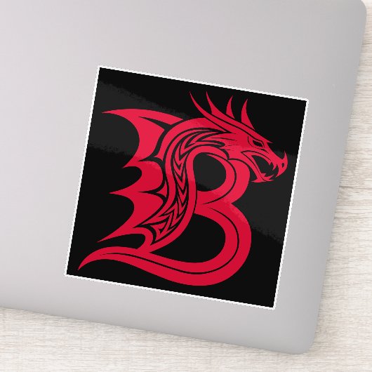 Draak gestileerde letter B, drakenalfabet, monogra Sticker (Detail)