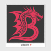 Draak gestileerde letter B, drakenalfabet, monogra Sticker (Vel)