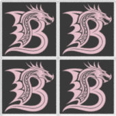 Draak gestileerde letter B, drakenalfabet, monogra Sticker (Voorkant)