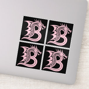 Draak gestileerde letter B, drakenalfabet, monogra Sticker