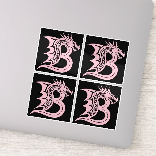 Draak gestileerde letter B, drakenalfabet, monogra Sticker (Detail)