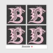 Draak gestileerde letter B, drakenalfabet, monogra Sticker (Vel)