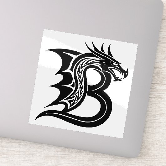 Draak gestileerde letter B, drakenalfabet, monogra Sticker (Detail)
