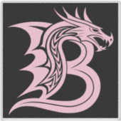 Draak gestileerde letter B, drakenalfabet, monogra Sticker (Voorkant)