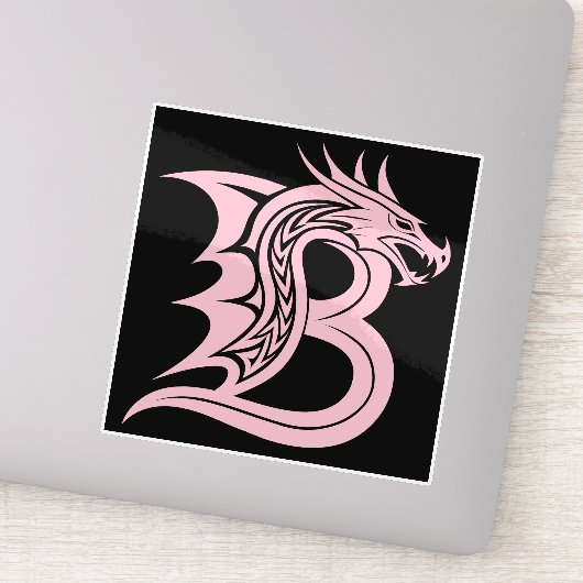 Draak gestileerde letter B, drakenalfabet, monogra Sticker (Detail)