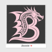 Draak gestileerde letter B, drakenalfabet, monogra Sticker (Vel)