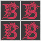 Draak gestileerde letter B, drakenalfabet, monogra Sticker (Voorkant)
