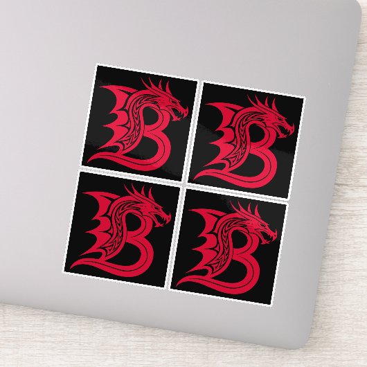 Draak gestileerde letter B, drakenalfabet, monogra Sticker (Detail)