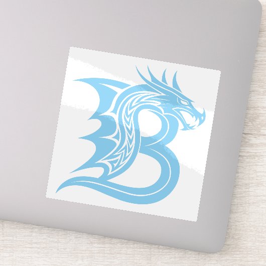 Draak gestileerde letter B, drakenalfabet, monogra Sticker (Detail)