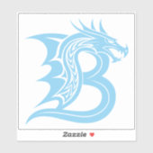 Draak gestileerde letter B, drakenalfabet, monogra Sticker (Vel)
