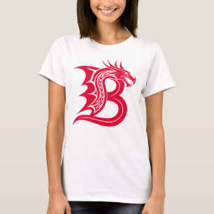 Draak gestileerde letter B, drakenalfabet, monogra T-shirt
