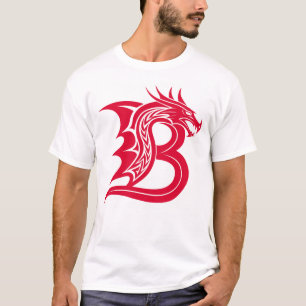Draak gestileerde letter B, drakenalfabet, monogra T-shirt