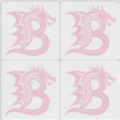 Draak gestileerde letter B, Drakonalfabet, Monogra Sticker (Voorkant)