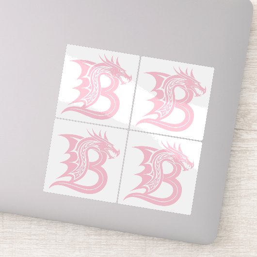 Draak gestileerde letter B, Drakonalfabet, Monogra Sticker (Detail)