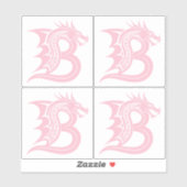 Draak gestileerde letter B, Drakonalfabet, Monogra Sticker (Vel)