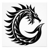 Draak gestileerde letter C, Drakalphabet, Monogram Foto Afdruk (Voorkant)