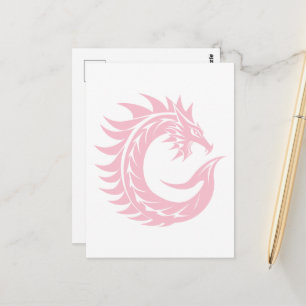 Draak gestileerde letter C, drakenalfabet, monogra Briefkaart