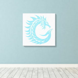 Draak gestileerde letter C, drakenalfabet, monogra Canvas Afdruk