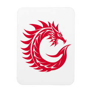 Draak gestileerde letter C, drakenalfabet, monogra Magneet