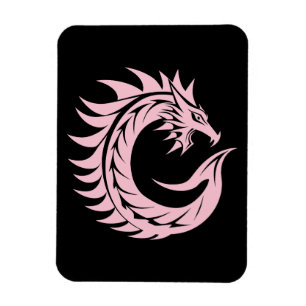 Draak gestileerde letter C, drakenalfabet, monogra Magneet