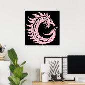 Draak gestileerde letter C, drakenalfabet, monogra Poster (Thuiskantoor)