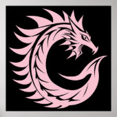 Draak gestileerde letter C, drakenalfabet, monogra Poster (Voorkant)