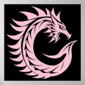 Draak gestileerde letter C, drakenalfabet, monogra Poster (Voorkant)