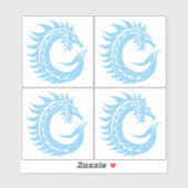 Draak gestileerde letter C, drakenalfabet, monogra Sticker (Vel)