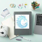 Draak gestileerde letter C, drakenalfabet, monogra Sticker (iPad Cover)