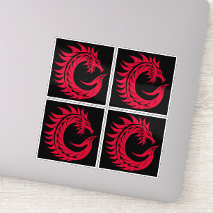 Draak gestileerde letter C, drakenalfabet, monogra Sticker