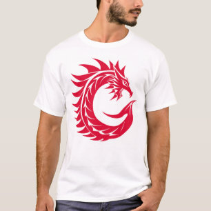 Draak gestileerde letter C, drakenalfabet, monogra T-shirt