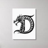 Draak gestileerde letter D, drakenalfabet, monogra Canvas Afdruk (Voorkant)