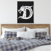 Draak gestileerde letter D, drakenalfabet, monogra Canvas Afdruk (Insitu (Slaapkamer))