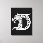 Draak gestileerde letter D, drakenalfabet, monogra Canvas Afdruk (Voorkant)