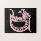 Draak gestileerde letter D, Drakenalfabet, Monogra Legpuzzel (Horizontaal)