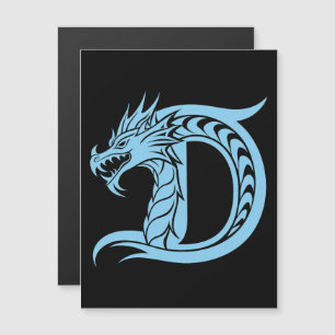 Draak gestileerde letter D, drakenalfabet, monogra Magnetische Uitnodiging