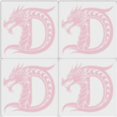 Draak gestileerde letter D, drakenalfabet, monogra Sticker (Voorkant)