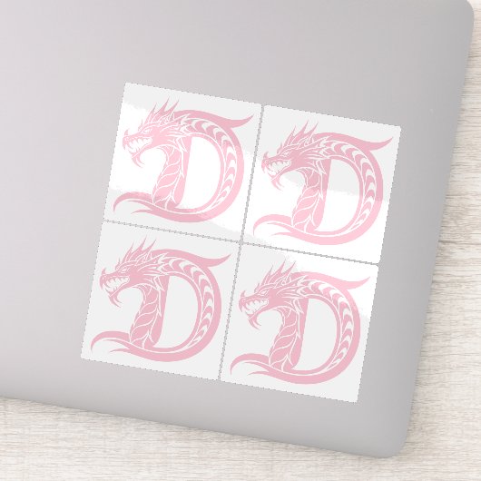 Draak gestileerde letter D, drakenalfabet, monogra Sticker (Detail)