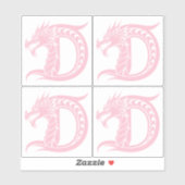 Draak gestileerde letter D, drakenalfabet, monogra Sticker (Vel)