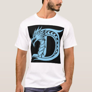 Draak gestileerde letter D, drakenalfabet, monogra T-shirt