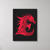 Draak gestileerde letter E, drakenalfabet, monogra Canvas Afdruk (Voorkant)