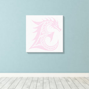 Draak gestileerde letter E, drakenalfabet, monogra Canvas Afdruk