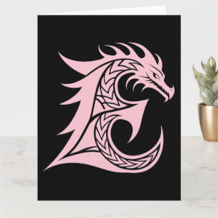 Draak gestileerde letter E, drakenalfabet, monogra Kaart